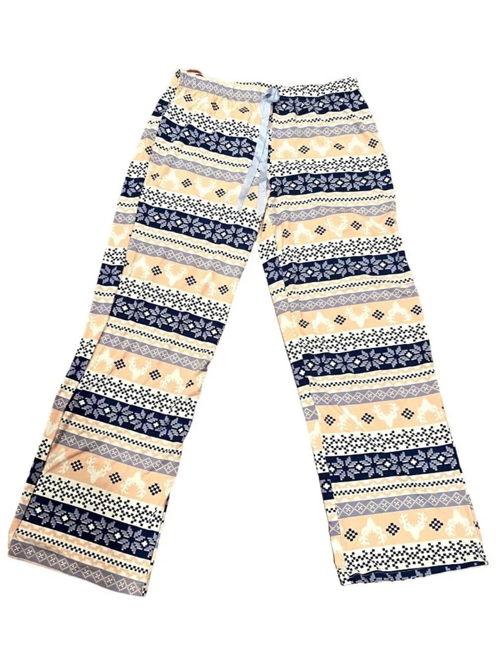 NWOT Kathy Ireland Reindeer Snowflake Pajama Pants Women's Cozy Holiday Lounge